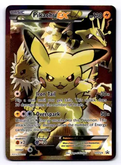 (110091) PIKACHU EX XY124 Black Star Holofoil Promo Card RED & BLUE COLLECTION - Image 2