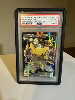 Pokemon Pikachu EX 2016 XY 124 Black Star Promo - Red And Blue Collection PSA 4 - Image 1