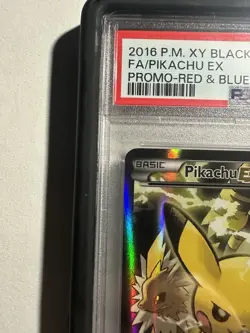 Pokemon Pikachu EX 2016 XY 124 Black Star Promo - Red And Blue Collection PSA 4 - Image 5