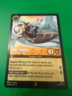 Disney Lorcana Azurite Sea - 15/204 - Judy Hopps Resourceful - Rare Non Foil - Image 1