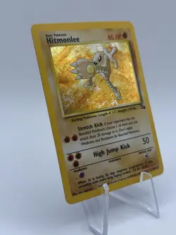 Hitmonlee LP 7/62 Fossil Holo Rare Pokemon Card Vintage 1999 WOTC - Image 1