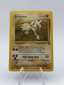 Hitmonlee LP 7/62 Fossil Holo Rare Pokemon Card Vintage 1999 WOTC - Image 3