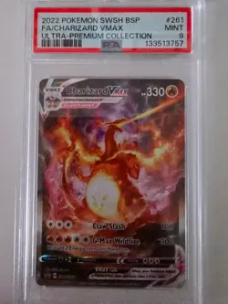Charizard VMAX 261 PSA 9 Graded Pokemon Card Ultra Premium Collection Single - Image 1