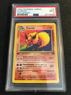 PSA 9 MINT Flareon 19 Jungle 1st Edition Pokemon Card - Image 1