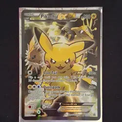 Pokemon TCG Pikachu EX Full Art Promo Holo XY124 XY 130 HP Basic Card - Image 1