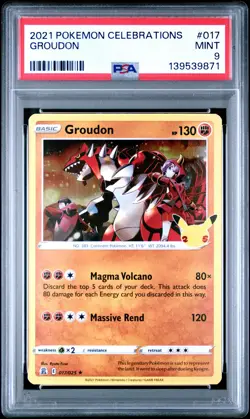 2021 POKEMON CELEBRATIONS #017 GROUDON PSA 9 - Image 1