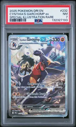 132327193 Cynthia's Garchomp ex 2025 Pokemon SV Destined Rivals #232 PSA 7 - Image 1