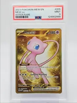 MEW EX 2023 POKEMON SCARLET & VIOLET 151 HYPER RARE S 205/165 PSA 9 Q0004 - Image 1
