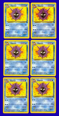 LOT of (6) 1999 Pokemon Fossil Cloyster 32/62 - RARE - Mint to Gem Mint - Image 1