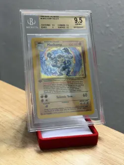 1999 Pokemon TCG #8 Machamp Holo 1st Edition Base Set BGS 9.5 Beckett Gem Mint - Image 1