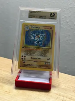 1999 Pokemon TCG #8 Machamp Holo 1st Edition Base Set BGS 9.5 Beckett Gem Mint - Image 3