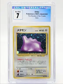 DITTO 1997 POKEMON JPN THE MYSTERY OF THE FOSSILS RARE HOLO #132 CGC 7 Q5650 - Image 1