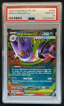 2025 Pokemon Phantasmal Flames Mega Gengar ex Double Rare #056/094 PSA 10 - Image 1