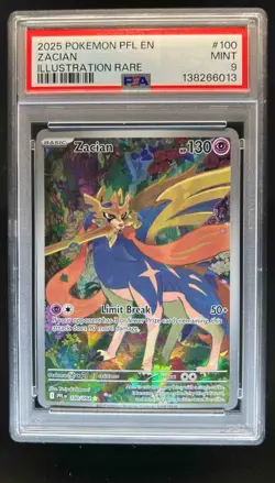 2025 Pokemon Phantasmal Flames Zacian Illustration Rare #100/094 PSA 9 - Image 1
