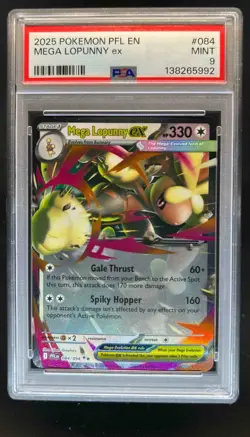 2025 Pokemon Phantasmal Flames Mega Lopunny ex Double Rare #084/094 PSA 9 - Image 1