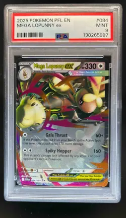 2025 Pokemon Phantasmal Flames Mega Lopunny ex Double Rare #084/094 PSA 9 - Image 1