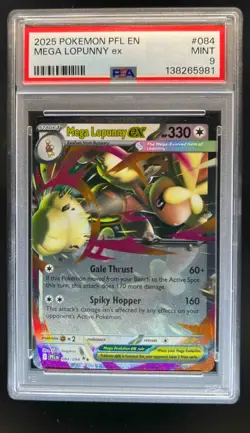 2025 Pokemon Phantasmal Flames Mega Lopunny ex Double Rare #084/094 PSA 9 - Image 1