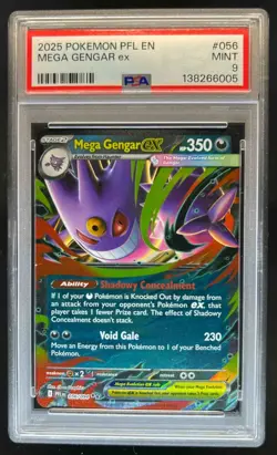 2025 Pokemon Phantasmal Flames Mega Gengar ex Double Rare #056/094 PSA 9 - Image 1