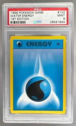 26591944 Water Energy 1999 Pokemon 1st Edition #102/102 PSA 9 - Image 1
