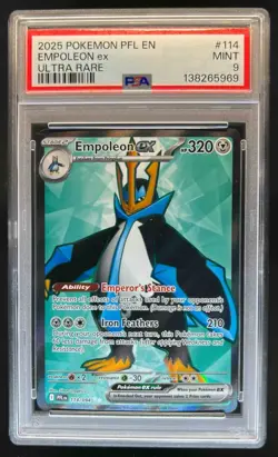 2025 Pokemon Phantasmal Flames Empoleon ex Ultra Rare #114/094 PSA 9 - Image 1