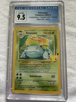 CGC 9.5 GEM MINT Venusaur Holo Pokemon Celebrations Classic Collection 15/102 - Image 1