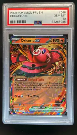 2025 Pokemon Phantasmal Flames Oricorio ex Double Rare #018/094 PSA 10 - Image 1
