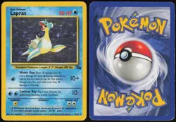 Lapras 10/62 Fossil Holo Rare Pokemon Card - MP - Image 1