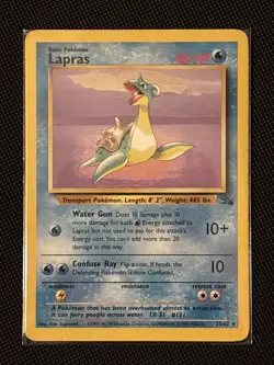 Pokemon TCG Lapras 25/62 Fossil Unlimited Non-Holo Rare - Image 1