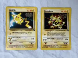 1999 Pokemon The First Movie Promo Cards Pikachu 4 and Electabuzz 2 - Image 1