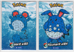POKEMON - CRYSTAL CARD COLLECTION * MARILL & AZUMARILL - CRACKED ICE HOLO - Image 1