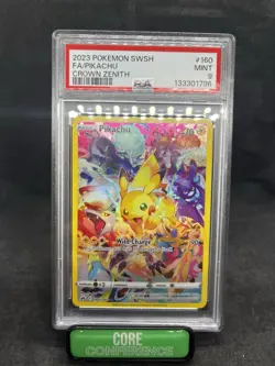 Pokemon TCG Pikachu Crown Zenith Holo Card 160/159 PSA Mint 9 Secret Rare - Image 1