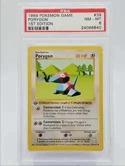 PORYGON 1999 POKEMON GAME BASE 1ST EDITION UNCOMMON 39/102 PSA 8 Q0004 - Image 1