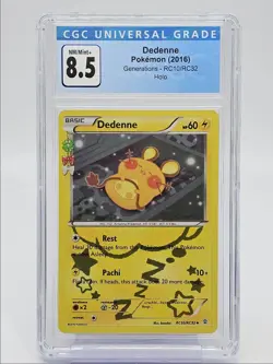 DEDENNE 2016 POKEMON GENERATIONS HOLO UNCOMMON RC10/RC32 CGC 8.5 Q5650 - Image 1