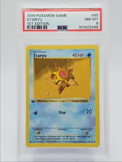 STARYU 1999 POKEMON GAME BASE 1ST EDITION COMMON 65/102 PSA 8 Q0004 - Image 1