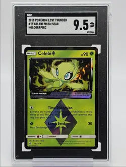 CELEBI 2018 POKEMON LOST THUNDER HOLO PRISM STAR RARE 19/214 SGC 9.5 Q5650 - Image 1
