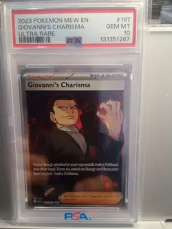 2023 Pokemon Mew En Giovannis Charisma Ultra Rare #197/165 Psa 10 - Image 1