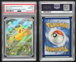 Pikachu (Paldea Adventure Chest) Holo Pokemon Scarlet & Violet Black Star PSA 8 - Image 3
