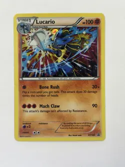 Pokemon TCG Lucario XY140 Black Star Promo Holo Cosmos Holo Lightly Played - Image 1
