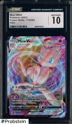 2021 Pokemon Fusion Strike #114/264 Mew Vmax Holo CGC 10 GEM MINT - Image 1