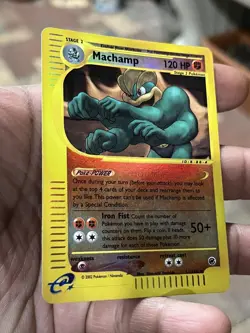 Machamp 51/165 Reverse Holo Expedition Pokemon TCG MP 2002 e reader vintage - Image 3