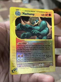 Machamp 51/165 Reverse Holo Expedition Pokemon TCG MP 2002 e reader vintage - Image 4