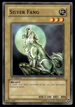 Yu-Gi-Oh TCG The Legend of Blue Eyes White Dragon #LOB-010 Silver Fang 1st Ed.LP - Image 1
