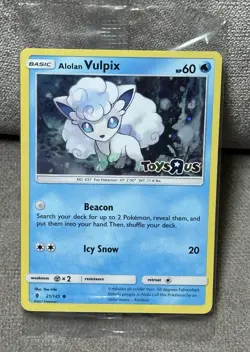 Pokemon Alolan Vulpix - Toys R Us Promo 021/145 Holo HP 60 New Sealed Last One - Image 1