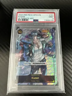 One Piece Paramount War Kuzan SEC Alt Art OP02-121 English PSA 09 Gem Mint TCG - Image 1