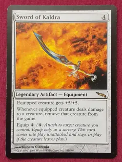 Magic The Gathering MIRRODIN SWORD OF KALDRA artifact card MTG - Image 1