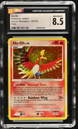 CGC 8.5 Ho-Oh 2007 Secret Wonders 10/132 Holo Pokemon Card - Image 1