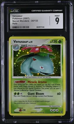 CGC 9 Venusaur 2007 Secret Wonders 20/132 Holo Pokemon Card - Image 1