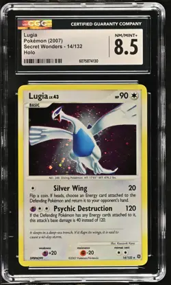 CGC 8.5 Lugia 2007 Secret Wonders 14/132 Holo Pokemon Card - Image 1