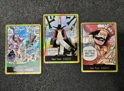 One Piece GOLD DON! 3 Card Set (Egghead, Mihawk, Gol. D. Roger) - Image 1