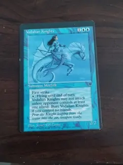 Vodalian Knights Fallen Empires Blue Rare MAGIC GATHERING CARD Error Card - Image 1